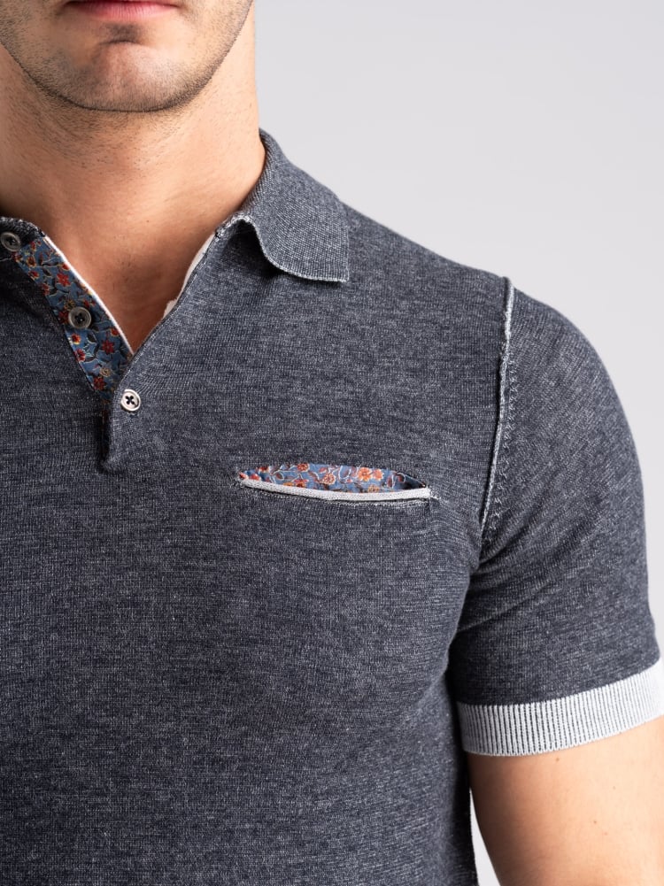 Maglia uomo polo manica lunga vanisè con contrasti Invidia 1973