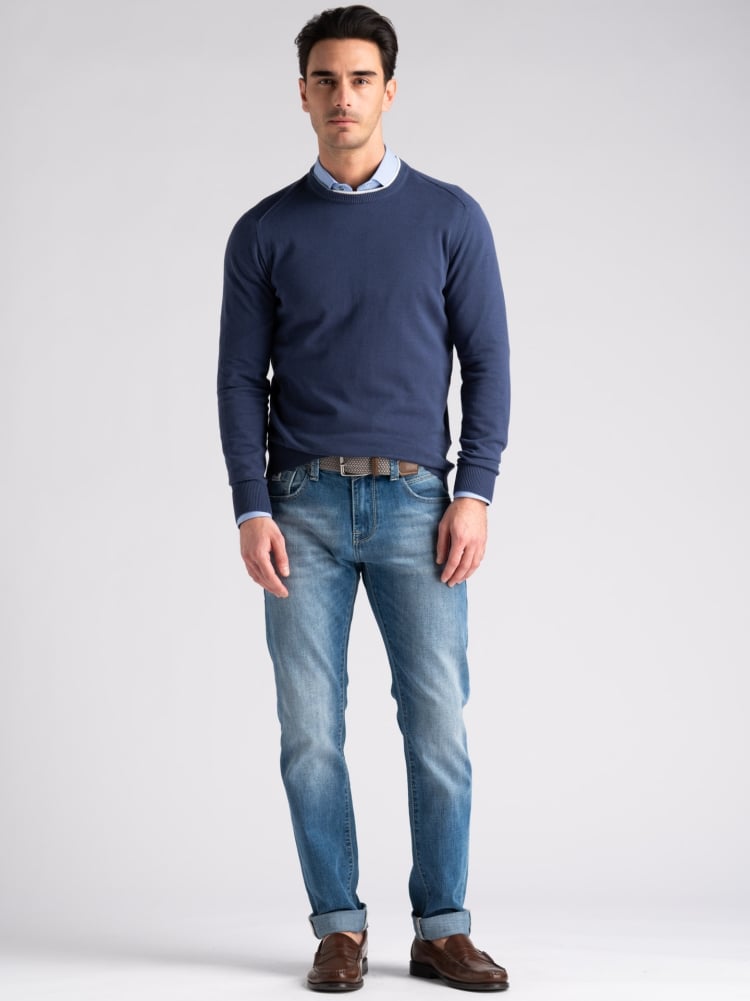 Maglia uomo con doppio collo in cotone chicco di riso Invidia 1973
