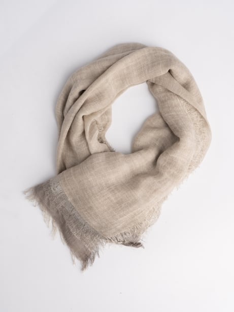 Sciarpa donna stropicciata beige chiaro
