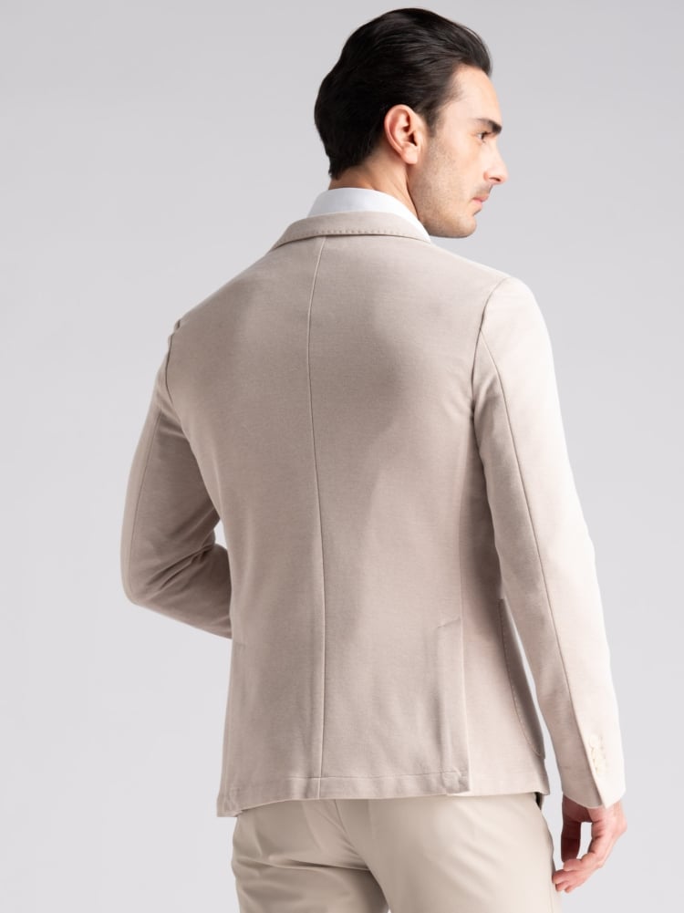 Giacca uomo beige sfoderata in piquet di maglia Invidia 1973