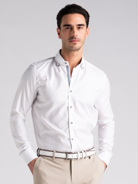 Camicia uomo armaturata bianca button down