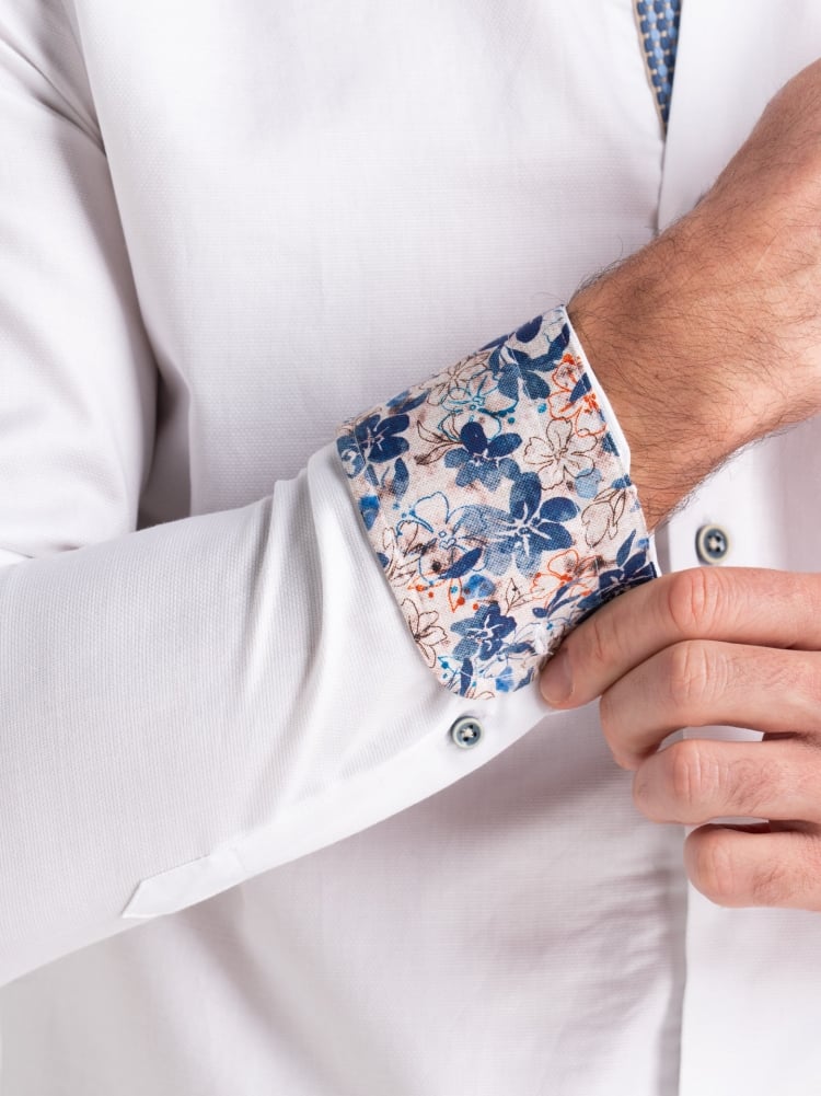 Camicia uomo armaturata bianca button down