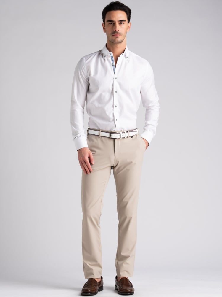Camicia uomo armaturata bianca button down
