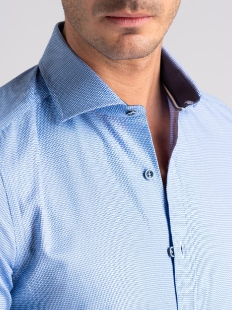 Camicia uomo operata bicolor azzurra semi francese 2