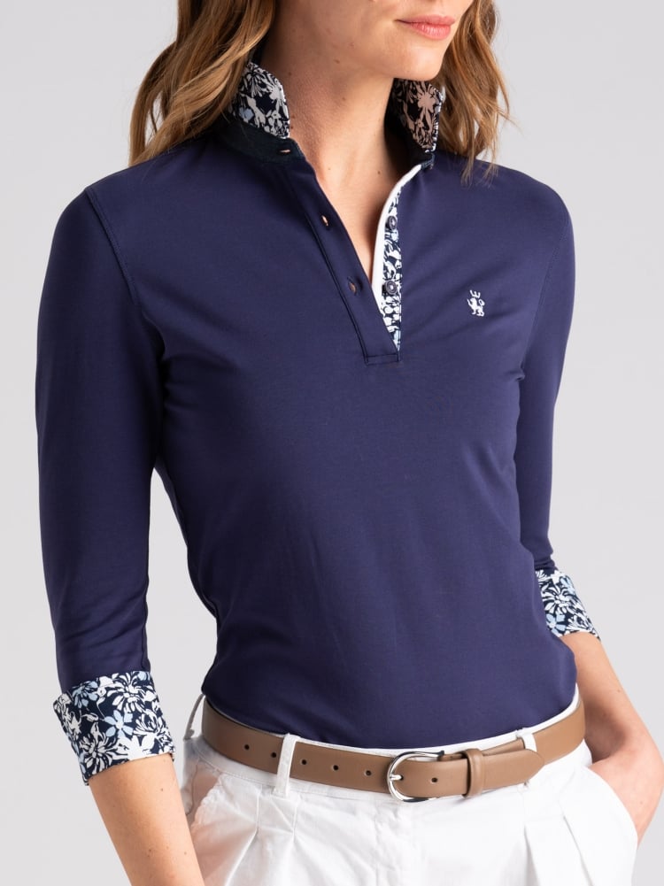Polo donna in jersey stretch manica tre quarti Invidia 1973
