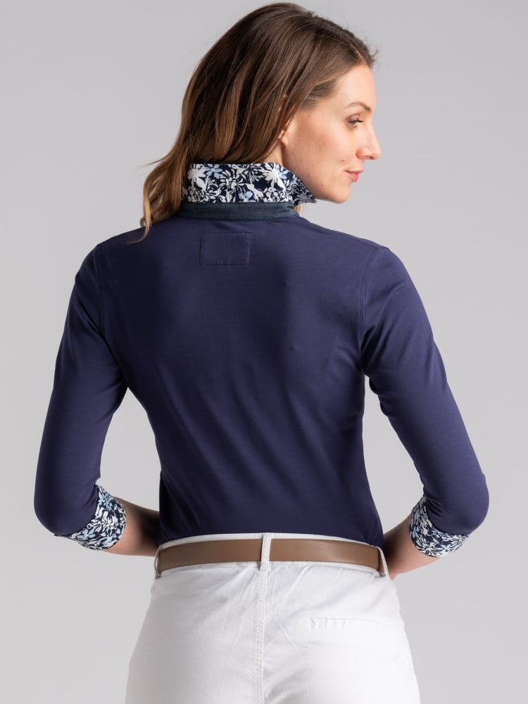 Polo donna in jersey stretch manica tre quarti Invidia 1973