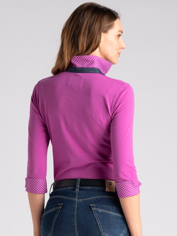 Polo donna in jersey stretch manica tre quarti Invidia 1973