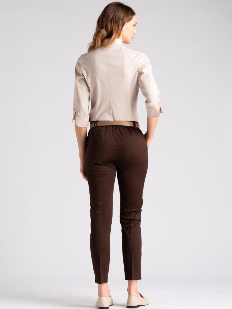 Pantalone donna sigaretta satin stretch