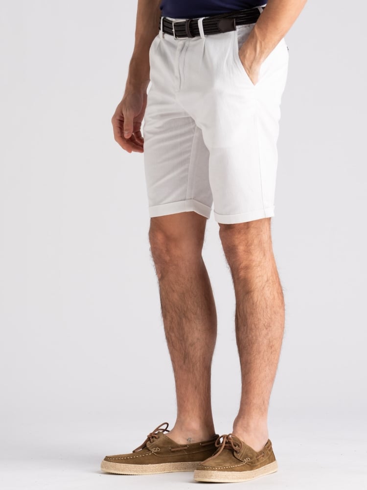 Bermuda uomo misto lino con contrasti