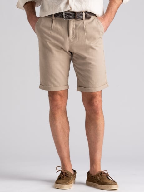 Bermuda uomo misto lino con contrasti