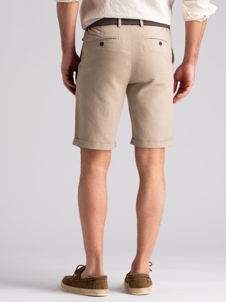 Bermuda uomo misto lino con contrasti