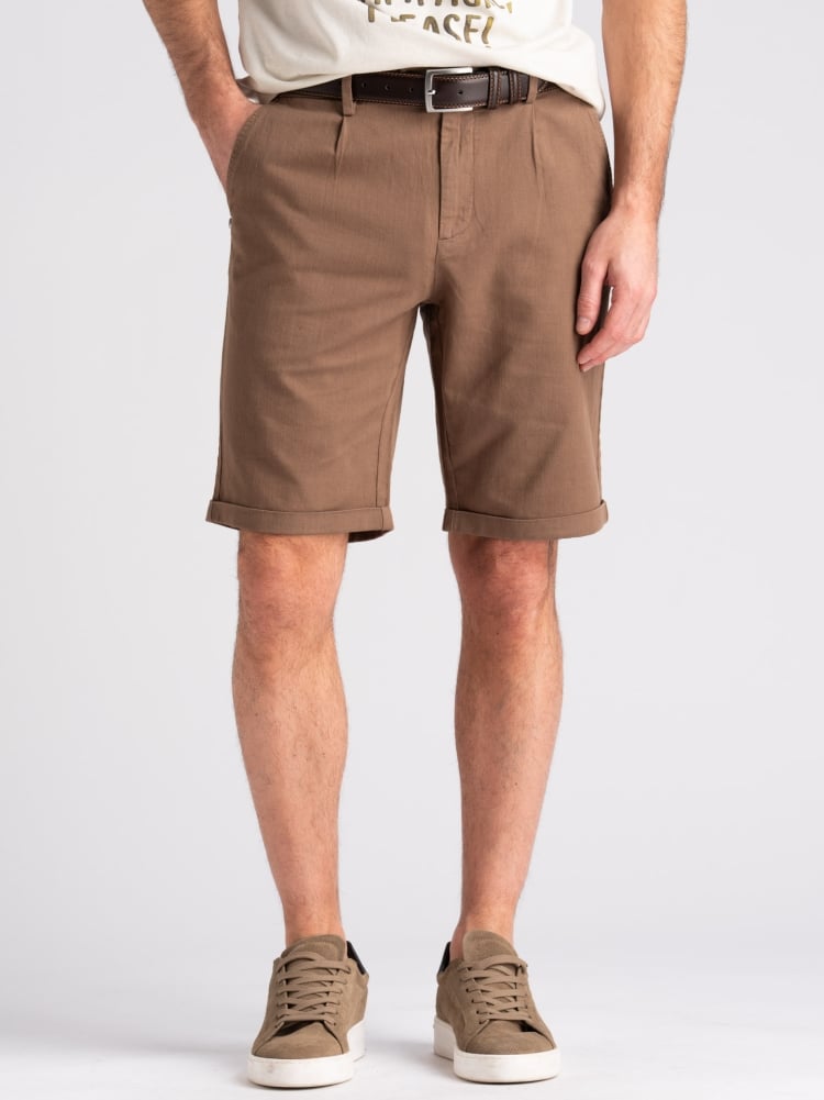 Bermuda uomo misto lino con contrasti