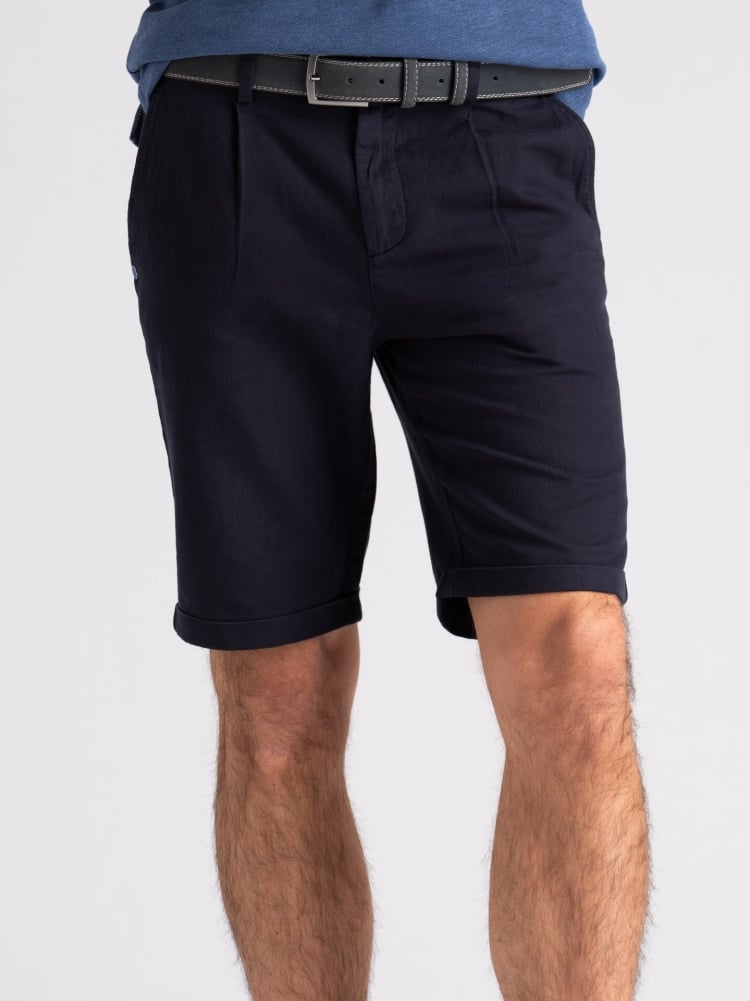 Bermuda uomo misto lino con contrasti
