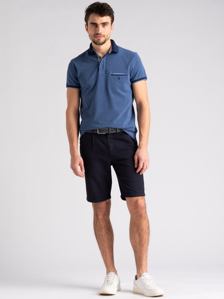 Bermuda uomo misto lino con contrasti