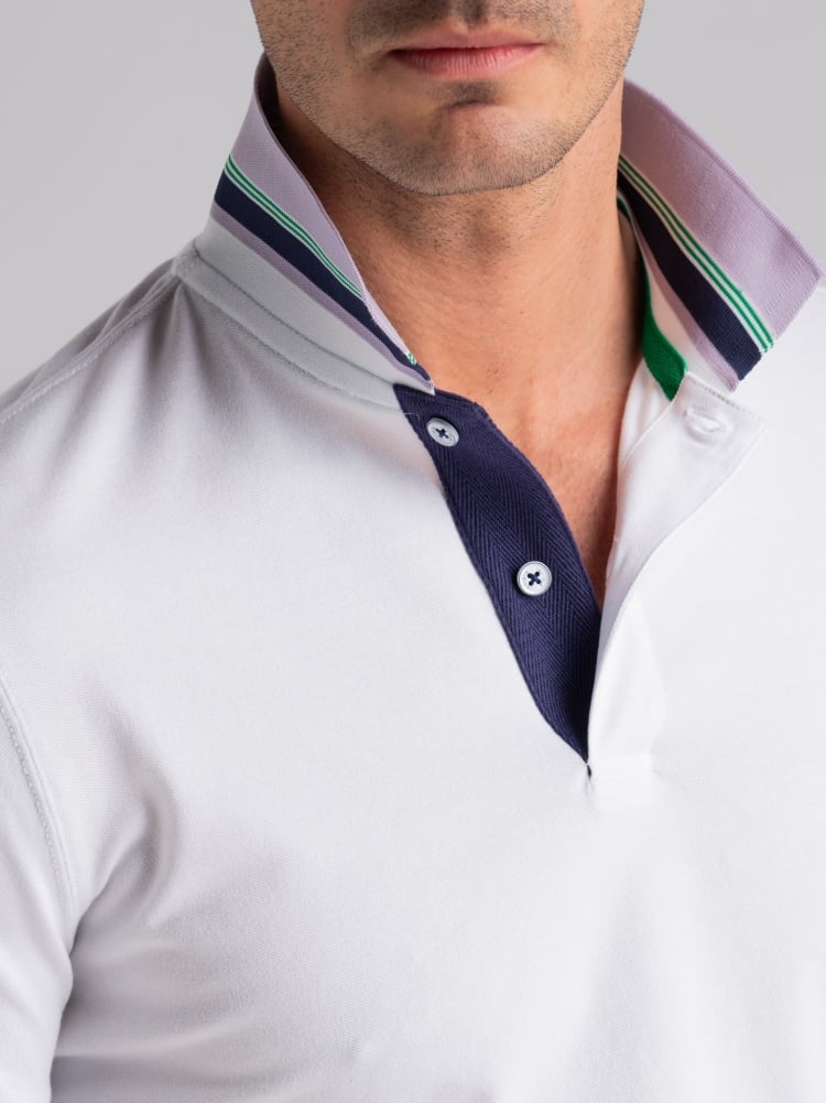Polo uomo mezza manica con rib multicolor