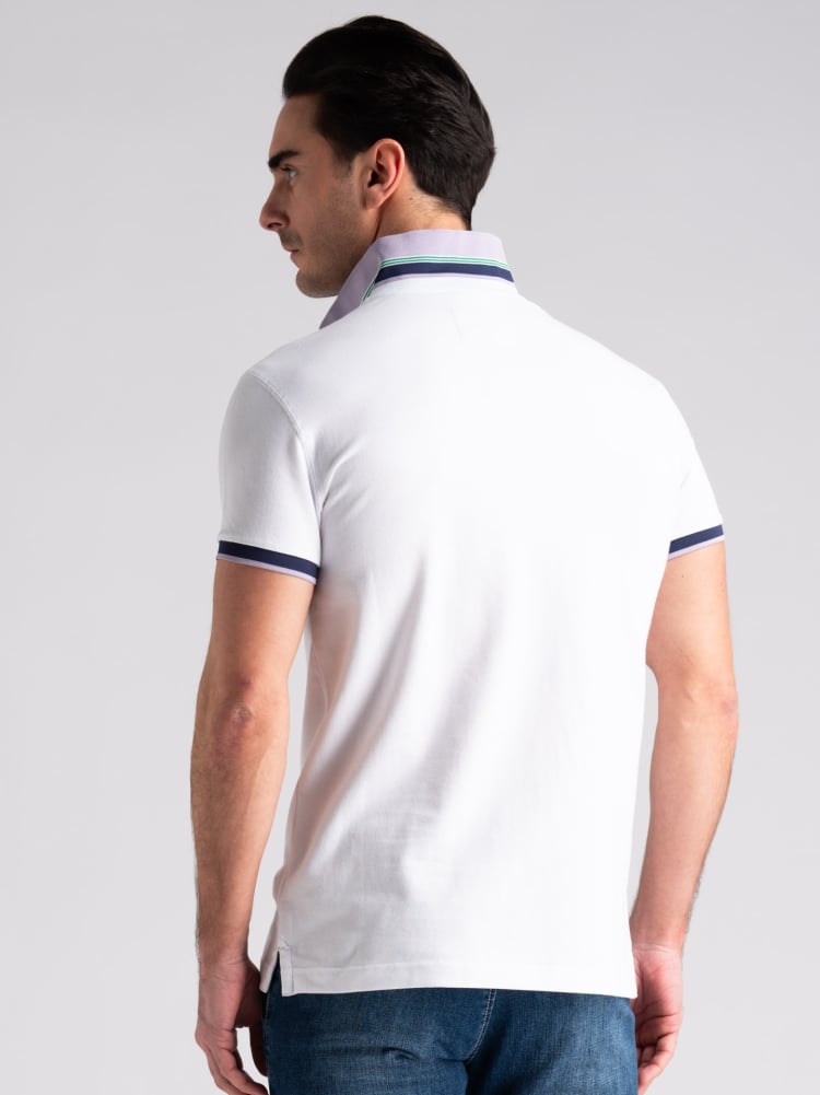 Polo uomo mezza manica con rib multicolor