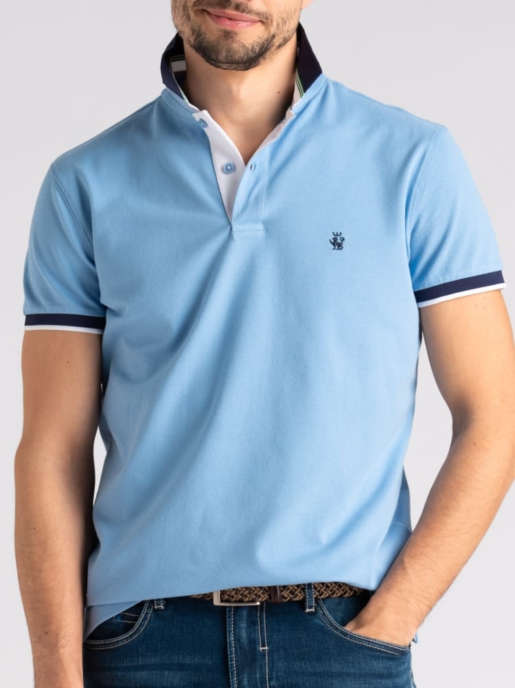 Polo uomo mezza manica con rib multicolor