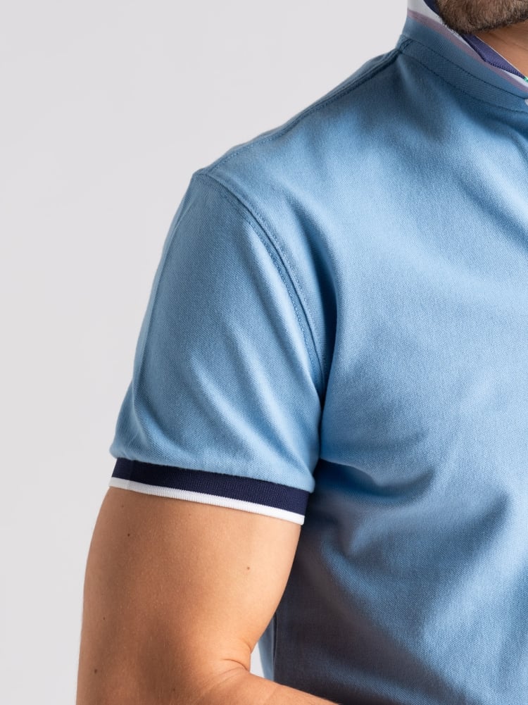 Polo uomo mezza manica con rib multicolor