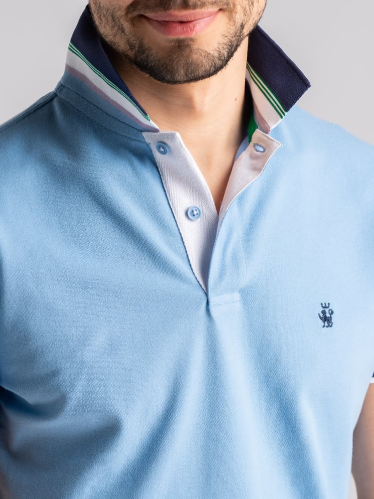 Polo uomo mezza manica con rib multicolor