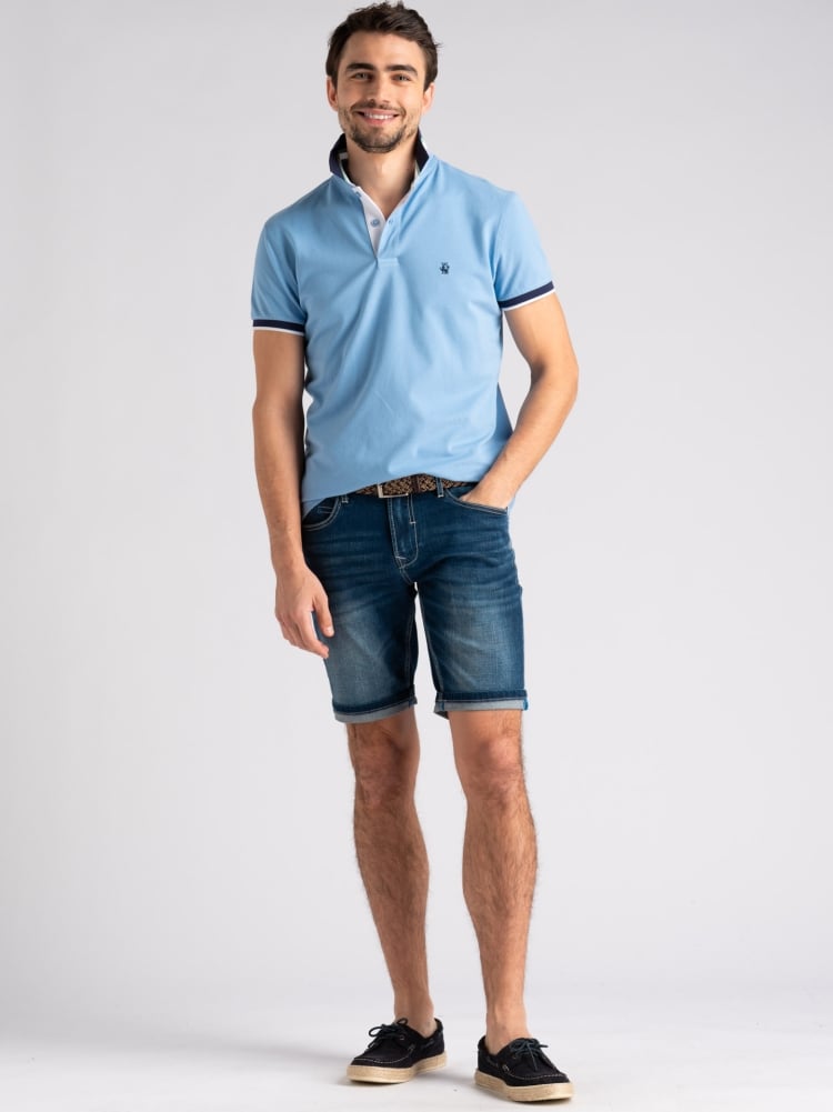 Polo uomo mezza manica con rib multicolor