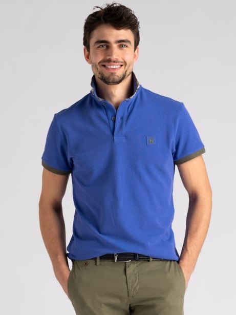 Polo uomo mezza manica stampa Hawaii sul collo Invidia 1973