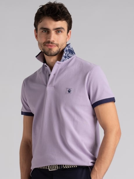 Polo uomo mezza manica stampa Hawaii sul collo Invidia 1973