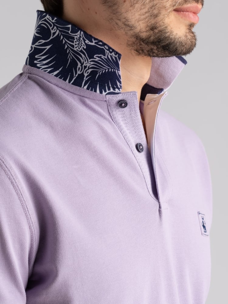 Polo uomo mezza manica stampa Hawaii sul collo Invidia 1973