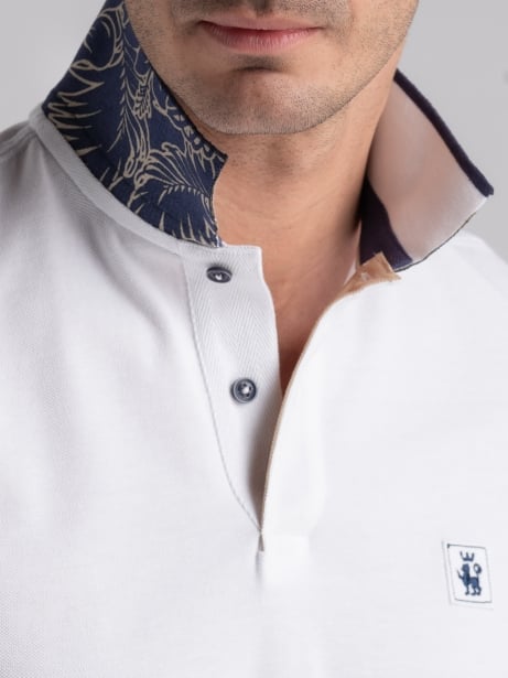 Polo uomo mezza manica stampa Hawaii sul collo Invidia 1973