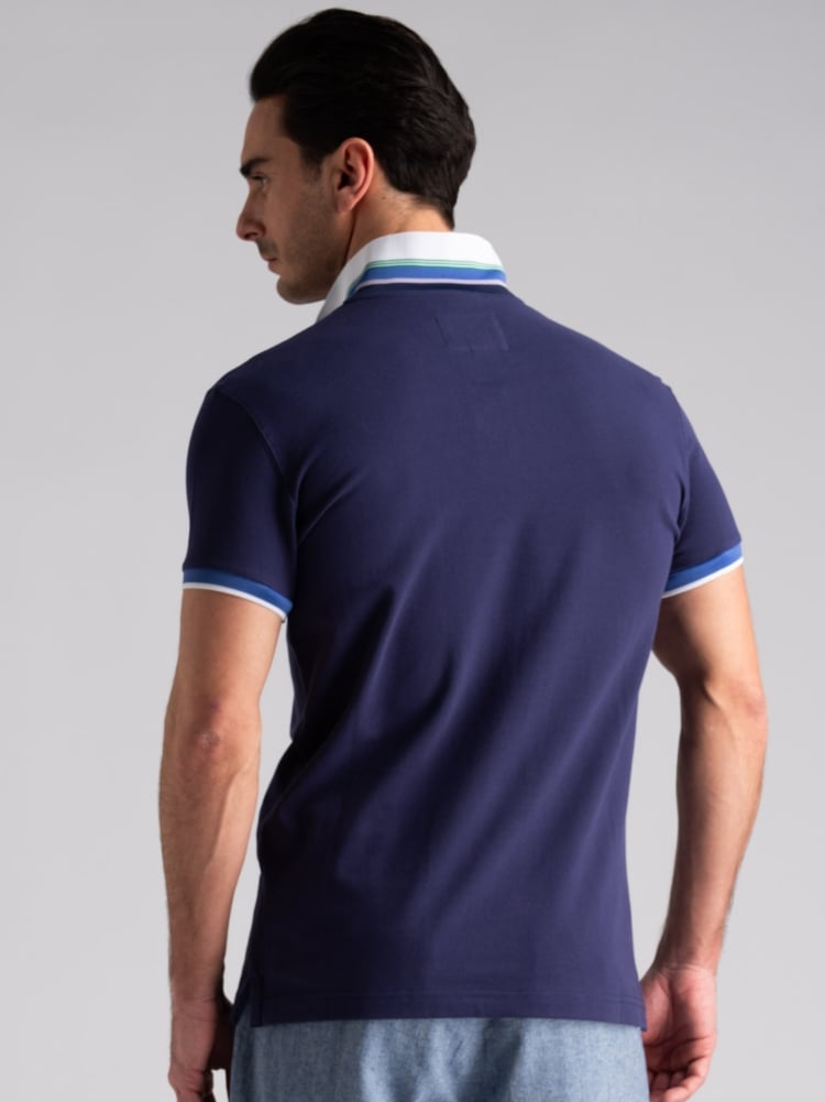 Polo uomo mezza manica con rib multicolor Invidia 1973