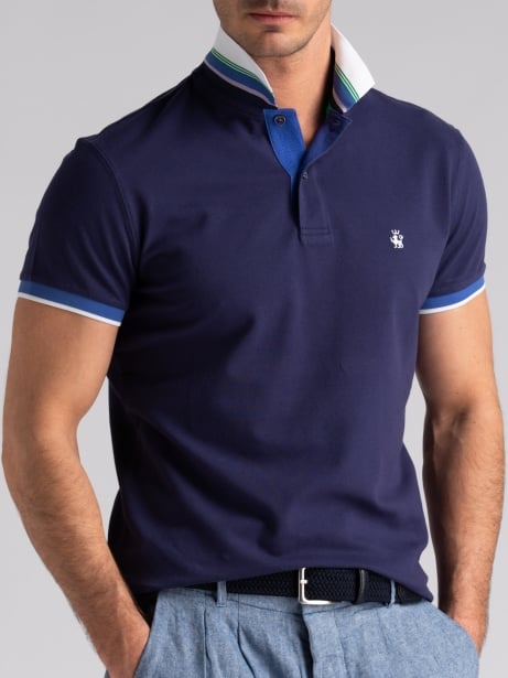 Polo uomo mezza manica con rib multicolor Invidia 1973