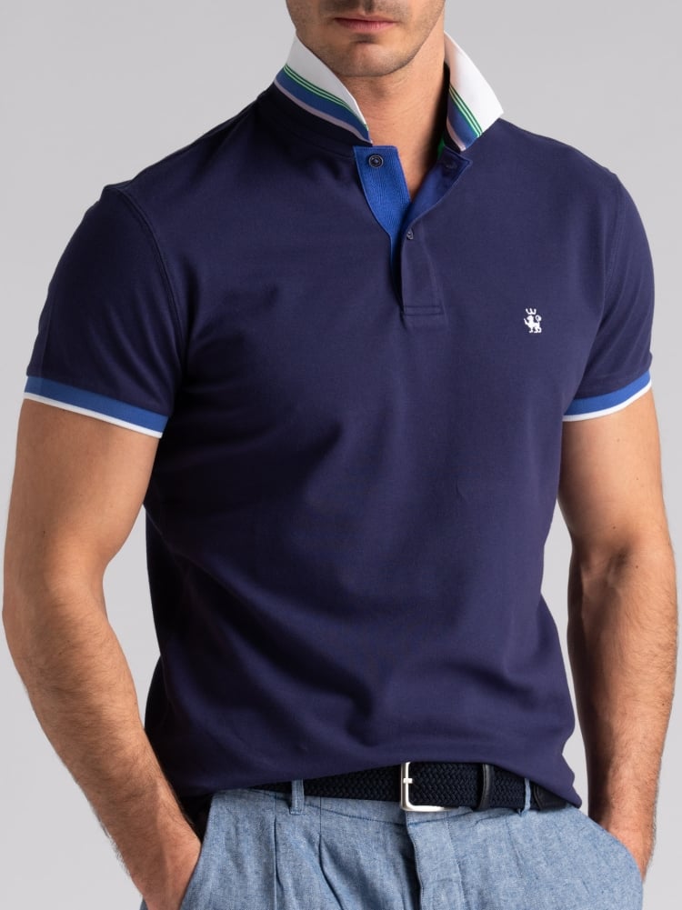 Polo uomo mezza manica con rib multicolor Invidia 1973