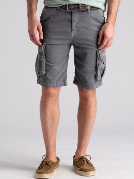 Bermuda uomo cargo in popeline stretch tinto effetto old Invidia 1973