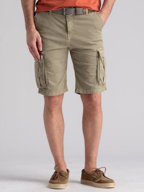 Bermuda uomo cargo in popeline stretch tinto effetto old Invidia 1973