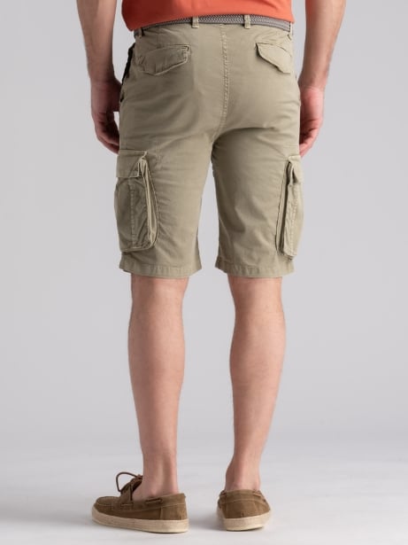 Bermuda uomo cargo in popeline stretch tinto effetto old Invidia 1973 2