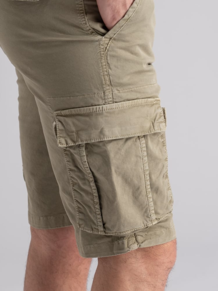 Bermuda uomo cargo in popeline stretch tinto effetto old Invidia 1973
