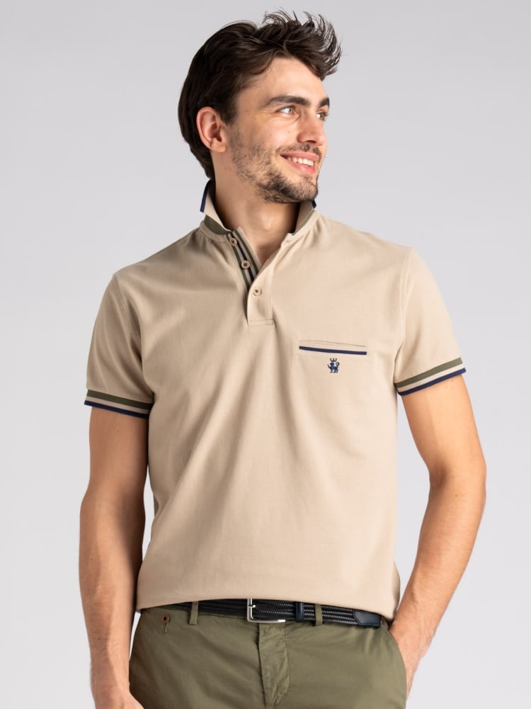Polo uomo mezza manica microriga con taschino Invidia 1973