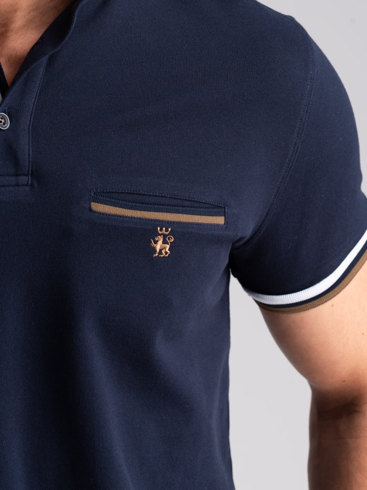 Polo uomo mezza manica microriga con taschino Invidia 1973