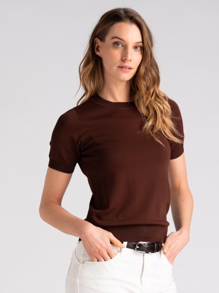 Maglia donna girocollo mezza manica in viscosa Invidia 1973