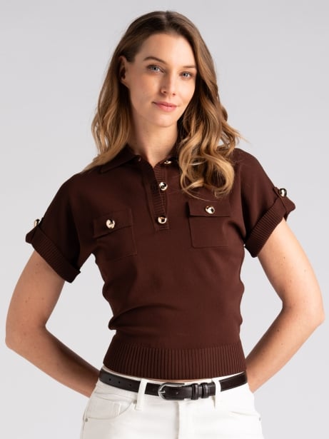 Maglia polo donna mezza manica con taschini Invidia 1973