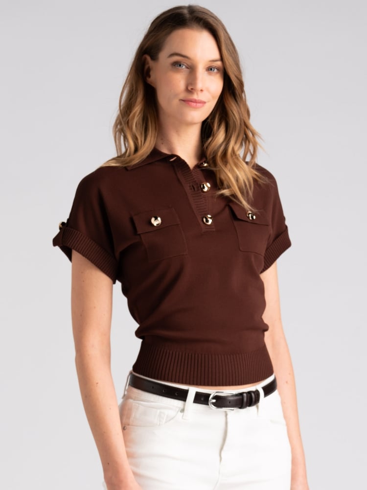 Maglia polo donna mezza manica con taschini Invidia 1973