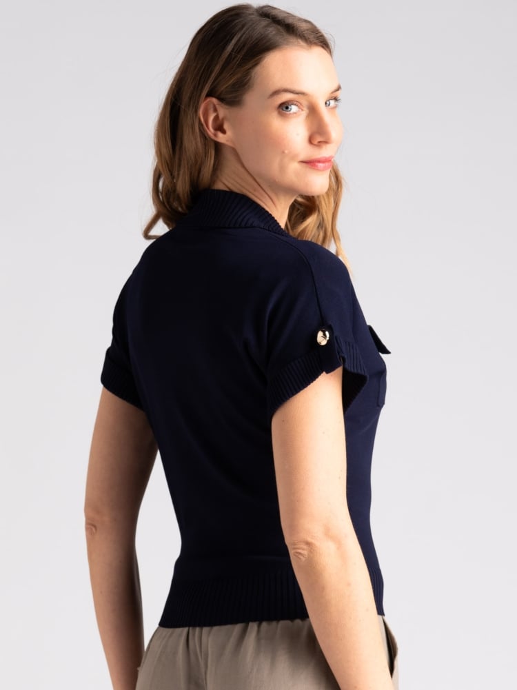 Maglia polo donna mezza manica con taschini Invidia 1973