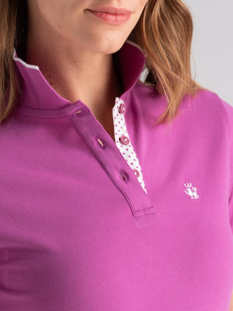 Polo donna mezza manica con inserti stampati Invidia 1973