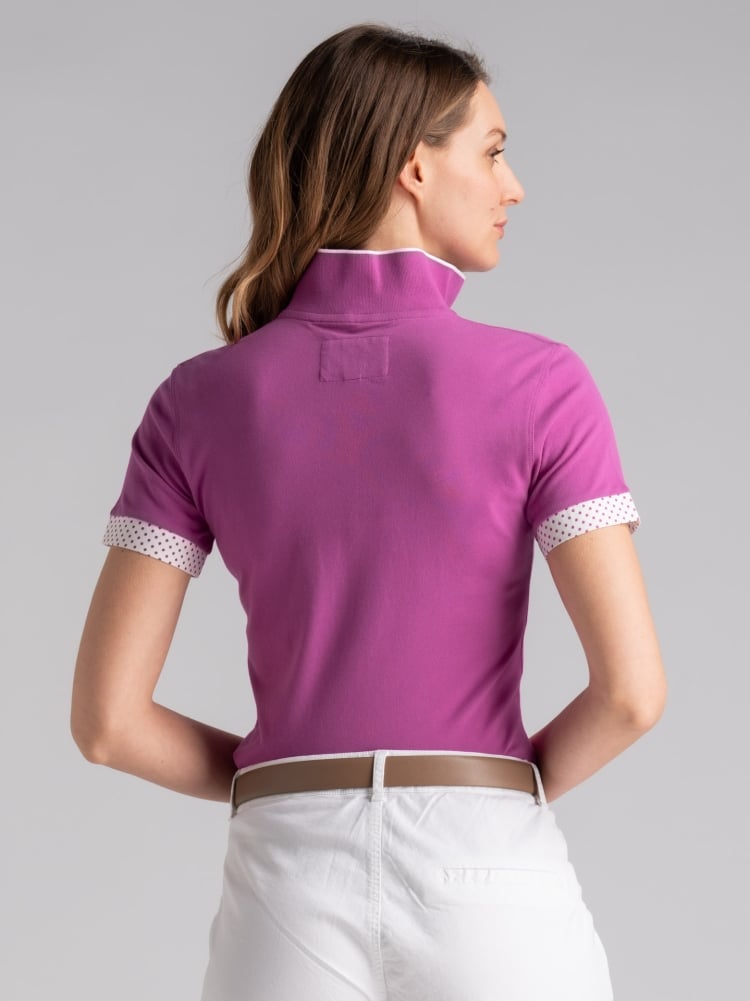 Polo donna mezza manica con inserti stampati Invidia 1973