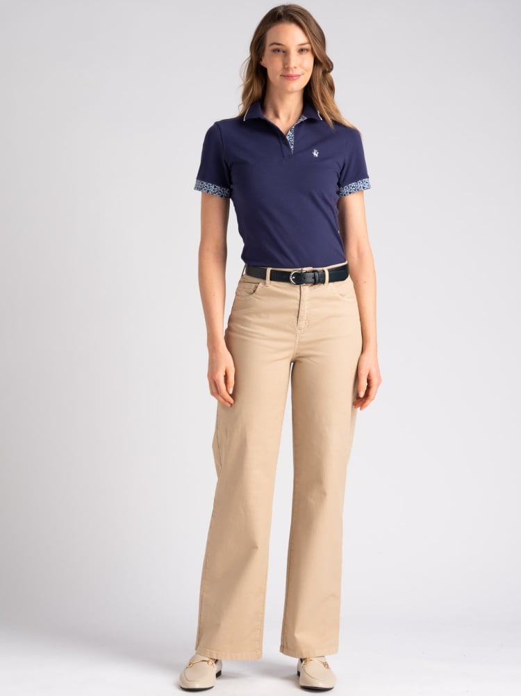 Polo donna mezza manica con inserti stampati Invidia 1973