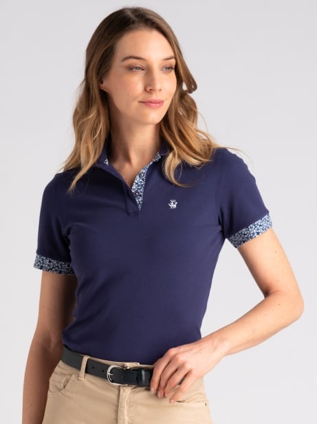 Polo donna mezza manica con inserti stampati Invidia 1973