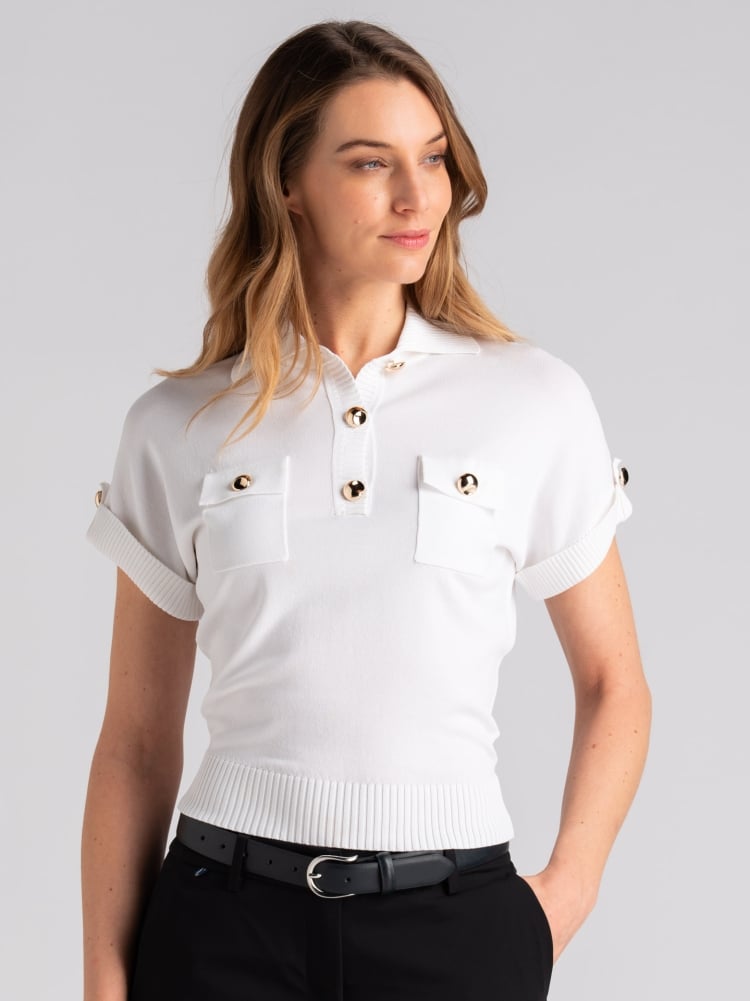 Maglia polo donna mezza manica con taschini Invidia 1973