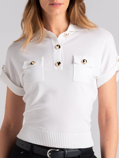 Maglia polo donna mezza manica con taschini Invidia 1973