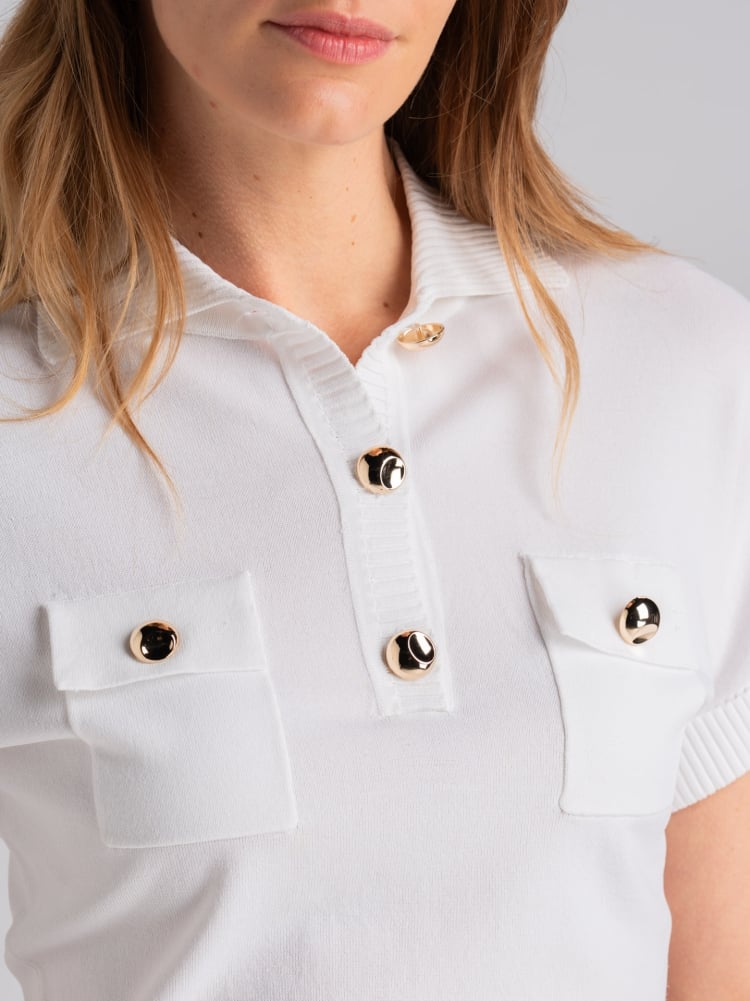 Maglia polo donna mezza manica con taschini Invidia 1973