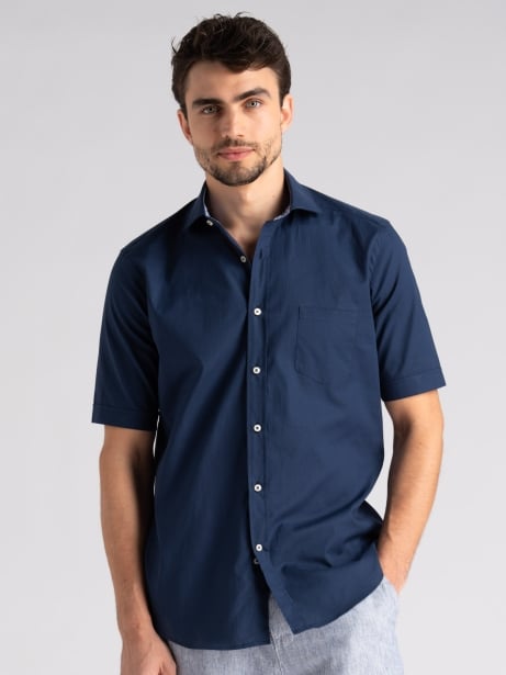 Camicia uomo regular a mezza manica fantasia geometrica Invidia 1973
