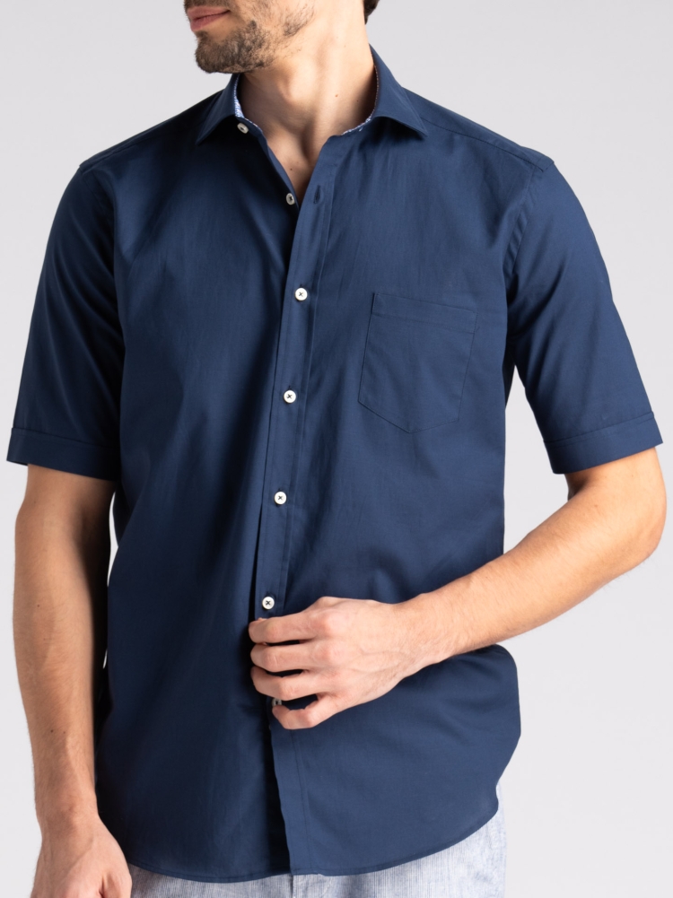 Camicia uomo regular a mezza manica fantasia geometrica Invidia 1973